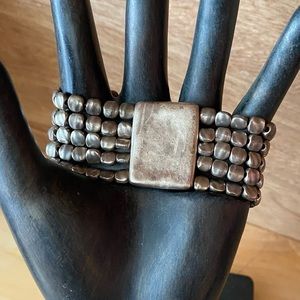 BEKSAN Designs lZinc/Sterling Silver Small Bead 5 Row Bracelet